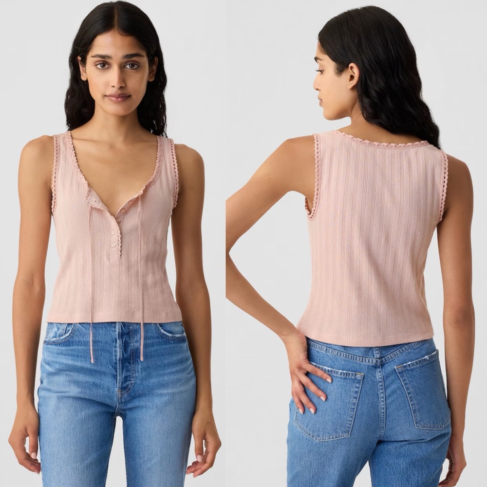 NWT Gap × DÔEN Pointelle Tank Top - Pink Size M